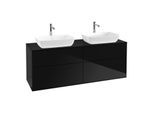 Villeroy und Boch Finion Waschtischunterschrank F84200PH 160x60,3cm, Abdeckplatte black matt, Glossy Black Lacquer