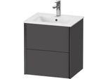 Duravit XViu Waschtisch-Unterschrank XV43150B249 51x42x56cm, 2 Schubkästen, wandhängend, schwarz matt, graphit matt