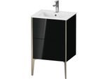 Duravit XViu Waschtisch-Unterschrank XV44590B140 51x42x59,4cm, 2 Auszüge, stehend, champagner matt, schwarz hochglanz