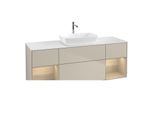 Villeroy und Boch Finion Waschtischunterschrank G861PCHH 160cm, Abdeckplatte white matt, Emotion, Regale Oak Veneer, Sand Matt Lacquer