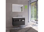 Keuco Stageline Waschtisch-Unterschrank 32872970000 100 x 62,5 x 49 cm, Dekor Vulkanit, Glas Vulkanit satiniert, ohne Elektrik
