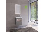 Keuco Stageline Waschtisch-Unterschrank 32842290100 50 x 62,5 x 49 cm, Lack Inox Seidenmatt, Glas Inox satiniert, mit Elektrik