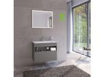Keuco Stageline Waschtisch-Unterschrank 32862290000 80 x 62,5 x 49 cm, Lack Inox Seidenmatt, Glas Inox satiniert, ohne Elektrik