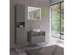 Keuco Stageline Hochschrank 32831290001 40 x 180 x 36 cm, Lack Inox Seidenmatt, Glas Inox satiniert, 2-türig, ohne Elektrik, links