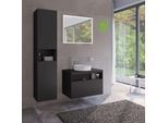 Keuco Stageline Hochschrank 32831970001 40 x 180 x 36 cm, Dekor Vulkanit, Glas Vulkanit satiniert, 2-türig, ohne Elektrik, links