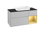 Villeroy und Boch Finion Waschtischunterschrank G712HFGJ 120x60,3x50,1cm, Regal rechts Gold matt, Light grey matt