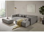 Ecksofa "PIARA XXL, L-Form, Schlaffunktion, Cord, Leinenoptik o. Strukturstoff", grau (anthrazit), B:288cm H:66cm T:198cm, 100% Polyester, LEGER HOME BY LENA GERCKE, Sofas, Ecksofa, Hocker stellbar zum Schlafsofa (Krokodilverbinder), tiefe Sitzfläche
