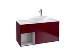 Villeroy und Boch Finion Waschtischunterschrank F941GJHB 120cm, Abdeckplatte white matt, Regale Light grey matt lacquer, Peony Matt