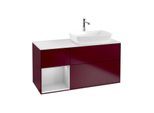 Villeroy und Boch Finion Waschtischunterschrank F801GJHB 120cm, Abdeckplatte white matt, Regale Light grey matt lacquer, Peony Matt