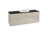 Villeroy und Boch Finion Waschtischunterschrank FA9200HH 160x60,3cm, Abdeckplatte black matt, Sand Matt Lacquer