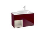 Villeroy und Boch Finion Waschtischunterschrank F891HHHB 100cm, Abdeckplatte white matt, Regale sand matt lacquer, Peony Matt