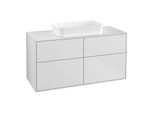 Villeroy und Boch Finion Waschtischunterschrank F26100MT 120x60,3cm, Abdeckplatte white matt, White matt lacquer