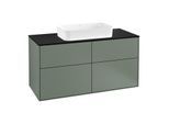 Villeroy und Boch Finion Waschtischunterschrank G26200GM 120x60,3cm, Emotion, Abdeckplatte black matt, Olive Matt Lacquer