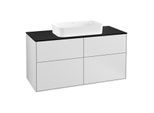 Villeroy und Boch Finion Waschtischunterschrank F26200MT 120x60,3cm, Abdeckplatte black matt, White matt lacquer