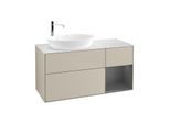 Villeroy und Boch Finion Waschtischunterschrank G931GKHH 120cm, Abdeckplatte white matt, Emotion, Regale Anthracite matt lacquer, Sand Matt Lacquer