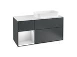 Villeroy und Boch Finion Waschtischunterschrank G271MTHG 120cm, Abdeckplatte white matt, Emotion, Regal links White matt lacquer, Midnight Blue Matt Lacquer