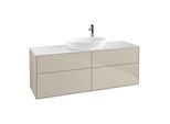 Villeroy und Boch Finion Waschtischunterschrank F97100HH 160x60,3cm, Abdeckplatte white matt, Sand Matt Lacquer