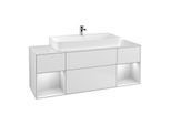 Villeroy und Boch Finion Waschtischunterschrank G211MTMT 160cm, Abdeckplatte white matt, Emotion, Regale White matt lacquer, White matt lacquer