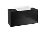 Villeroy und Boch Finion Waschtischunterschrank F26200PD 120x60,3cm, Abdeckplatte black matt, Black matt lacquer
