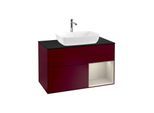 Villeroy und Boch Finion Waschtischunterschrank G782HHHB 100cm, Abdeckplatte black matt, Emotion, Regale sand matt lacquer, Peony Matt
