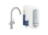 Grohe Blue Home Küchenarmatur 31455DC1 supersteel, C-Auslauf, Starter Kit