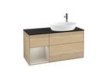 Villeroy und Boch Finion Waschtischunterschrank G922HHPC 120cm, Abdeckplatte black matt, Emotion, Regale sand matt lacquer, Oak Veneer