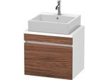 Duravit DuraStyle Waschtisch-Unterschrank DS530002118 60 x 47,8 cm, nussbaum dunkel/weiß matt, für Konsole, 1 Auszug