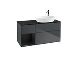 Villeroy und Boch Finion Waschtischunterschrank G922PDHG 120cm, Abdeckplatte black matt, Emotion, Regale Black matt lacquer, Midnight Blue Matt Lacquer
