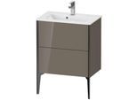Duravit XViu Waschtisch-Unterschrank XV44880B289 61 x 59,4 x 39 cm, flannel grey hochglanz, 2 Auszüge, stehend, schwarz matt