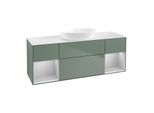 Villeroy und Boch Finion Waschtischunterschrank GD01GJGM 120cm, Abdeckplatte white matt, Emotion, Regale Light grey matt lacquer, Olive Matt Lacquer