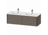 Duravit XViu Waschtisch-Unterschrank XV40290B290 128x48x40cm, 2 Auszüge, wandhängend, schwarz matt, flannel grey seidenmatt