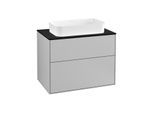Villeroy und Boch Finion Waschtischunterschrank F22200GJ 80x60,3cm, Abdeckplatte black matt, Light grey matt