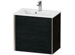 Duravit XViu Waschtisch-Unterschrank XV41780B116 61 x 56 x 39 cm, Eiche schwarz, 2 Schubkästen, wandhängend, champagner matt