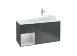 Villeroy und Boch Finion Waschtischunterschrank F801GJHG 120cm, Abdeckplatte white matt, Regale Light grey matt lacquer, Midnight Blue Matt Lacquer