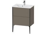 Duravit XViu Waschtisch-Unterschrank XV44880B290 61 x 59,4 x 39 cm, flannel grey seidenmatt, 2 Auszüge, stehend, schwarz matt