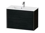 Duravit XViu Waschtisch-Unterschrank XV41790B216 81 x 56 x 39 cm, Eiche schwarz, 2 Schubkästen, wandhängend, schwarz matt