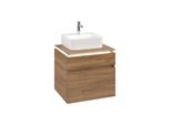 Villeroy und Boch Legato Waschtischunterschrank B732L0RH 60x55x50cm, Waschtisch mittig, mit LED-Beleuchtung, Kansas Oak