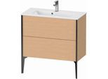 Duravit XViu Waschtisch-Unterschrank XV44890B212 81 x 59,4 x 39 cm, eiche gebürstet, 2 Auszüge, stehend, schwarz matt