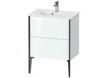Duravit XViu Waschtisch-Unterschrank XV44880B285 61 x 59,4 x 39 cm, weiß hochglanz, 2 Auszüge, stehend, schwarz matt