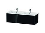 Duravit XViu Waschtisch-Unterschrank XV40290B240 128x48x40cm, 2 Auszüge, wandhängend, schwarz matt, schwarz hochglanz