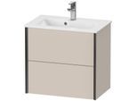 Duravit XViu Waschtisch-Unterschrank XV41780B291 61 x 56 x 39 cm, taupe matt, 2 Schubkästen, wandhängend, schwarz matt