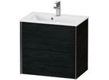 Duravit XViu Waschtisch-Unterschrank XV41780B216 61 x 56 x 39 cm, Eiche schwarz, 2 Schubkästen, wandhängend, schwarz matt