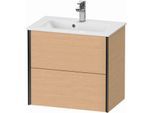 Duravit XViu Waschtisch-Unterschrank XV41780B212 61 x 56 x 39 cm, eiche gebürstet, 2 Schubkästen, wandhängend, schwarz matt