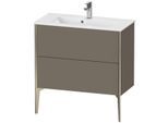 Duravit XViu Waschtisch-Unterschrank XV44890B190 81 x 59,4 x 39 cm, flannel grey seidenmatt, 2 Auszüge, stehend, champagner matt