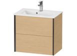 Duravit XViu Waschtisch-Unterschrank XV41780B230 61 x 56 x 39 cm, Eiche natur, 2 Schubkästen, wandhängend, schwarz matt