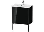 Duravit XViu Waschtisch-Unterschrank XV44880B240 61 x 59,4 x 39 cm, schwarz hochglanz, 2 Auszüge, stehend, schwarz matt