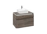 Villeroy und Boch Legato Waschtischunterschrank B734L0RK 80x55x50cm, Waschtisch mittig, mit LED-Beleuchtung, Stone Oak