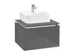 Villeroy & Boch Legato Waschtischunterschrank B731L0FP 60x38x50cm, mit LED-Beleuchtung, Glossy Grey