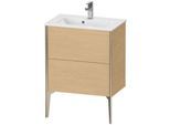 Duravit XViu Waschtisch-Unterschrank XV44880B130 61 x 59,4 x 39 cm, Eiche natur, 2 Auszüge, stehend, champagner matt