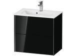 Duravit XViu Waschtisch-Unterschrank XV41780B240 61 x 56 x 39 cm, schwarz hochglanz, 2 Schubkästen, wandhängend, schwarz matt